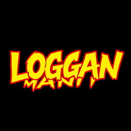 Design a logo featuring the text "LOGAN MANIA" with jagged letters