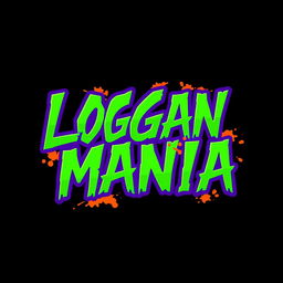 Design a logo featuring jagged letters spelling "LOGAN MANIA"