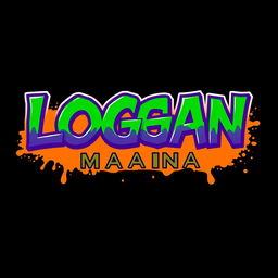 Design a logo featuring jagged letters spelling "LOGAN MANIA"