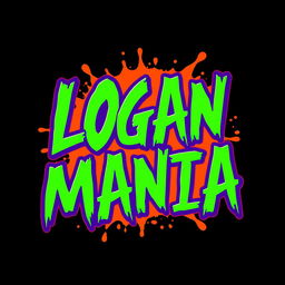 Design a logo featuring jagged letters spelling "LOGAN MANIA"