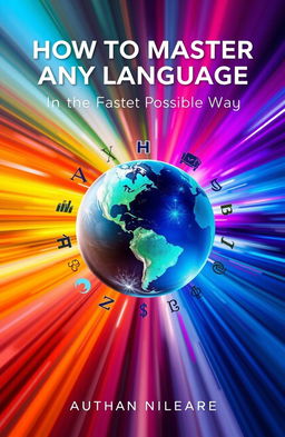 A captivating book cover for "How to Master Any Language in the Fastest Possible Way"