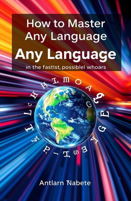 A captivating book cover for "How to Master Any Language in the Fastest Possible Way"