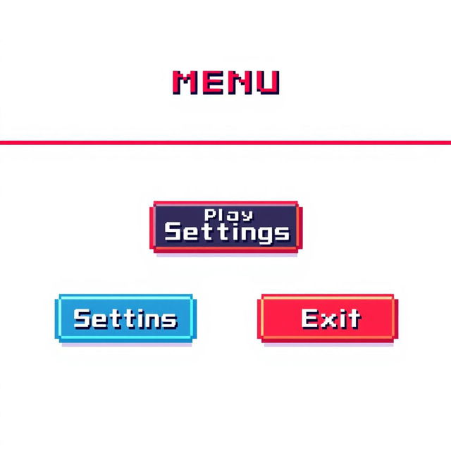 A pixel art style UI menu for a Unity game, set on a white background