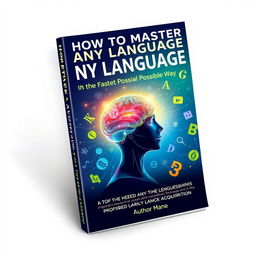 An eye-catching book cover for "How to Master Any Language in the Fastest Possible Way"