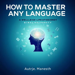 An eye-catching book cover for "How to Master Any Language in the Fastest Possible Way"