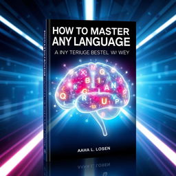 A visually striking book cover for "How to Master Any Language in the Fastest Possible Way"