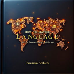 A premium book cover for "How to Master Any Language in the Fastest Possible Way"