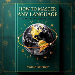 A premium book cover for "How to Master Any Language in the Fastest Possible Way"