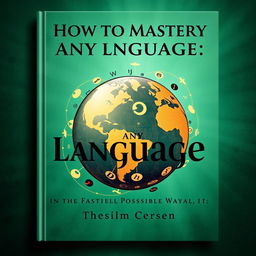 A premium book cover for "How to Master Any Language in the Fastest Possible Way"