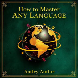 A premium book cover for "How to Master Any Language in the Fastest Possible Way"