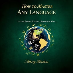 A premium book cover for "How to Master Any Language in the Fastest Possible Way"