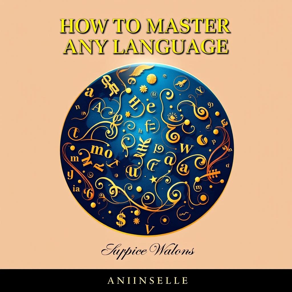 A premium book cover for "How to Master Any Language in the Fastest Possible Way"