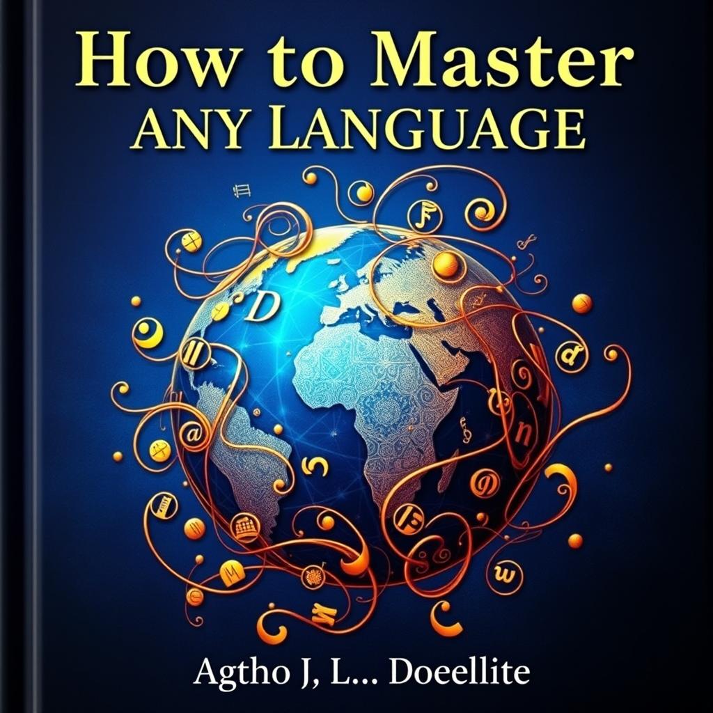 A premium book cover for "How to Master Any Language in the Fastest Possible Way"