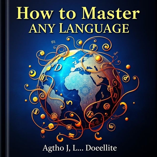 A premium book cover for "How to Master Any Language in the Fastest Possible Way"