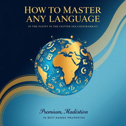 A premium book cover for "How to Master Any Language in the Fastest Possible Way"