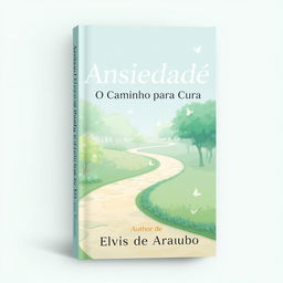 Design a book cover with the title 'Ansiedade: O Caminho para a Cura' and the author's name, Elvis de Araujo