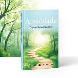 Design a book cover with the title 'Ansiedade: O Caminho para a Cura' and the author's name, Elvis de Araujo