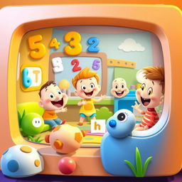 an imaginative and colorful scene inspired by the style of a children's educational TV show, featuring friendly cartoon characters engaging in fun and educational activities