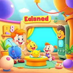 an imaginative and colorful scene inspired by the style of a children's educational TV show, featuring friendly cartoon characters engaging in fun and educational activities