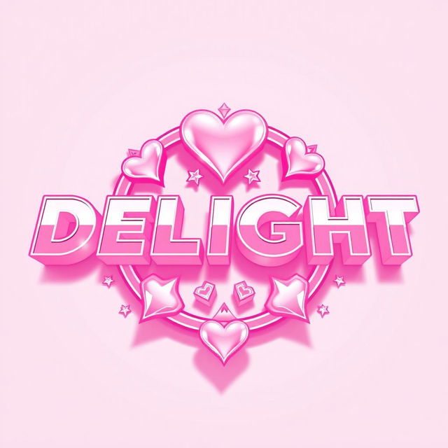 A stunning logo design for a Kpop group featuring the bold writing "DELIGHT"