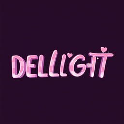 A stunning logo design for a Kpop group featuring the bold writing "DELIGHT"