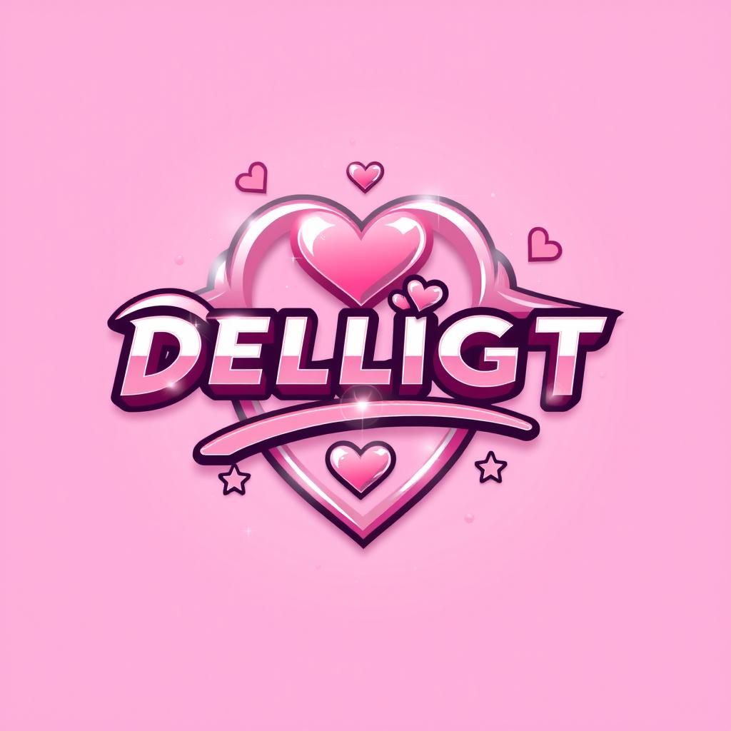 A stunning logo design for a Kpop group featuring the bold writing "DELIGHT"