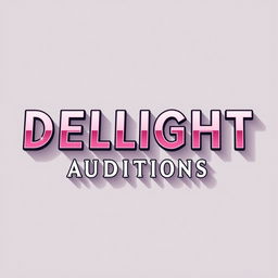A stunning logo design for a Kpop group with the bold writing "DELIGHT AUDITIONS"