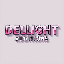 A stunning logo design for a Kpop group with the bold writing "DELIGHT AUDITIONS"