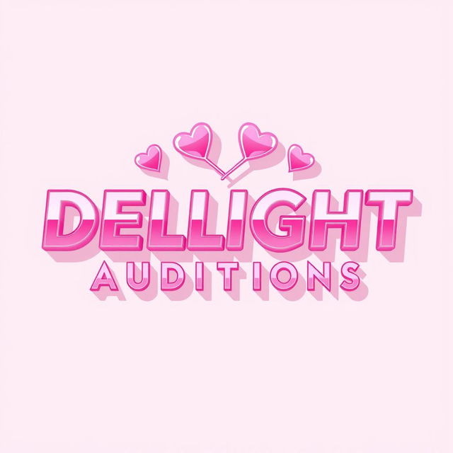A stunning logo design for a Kpop group with the bold writing "DELIGHT AUDITIONS"