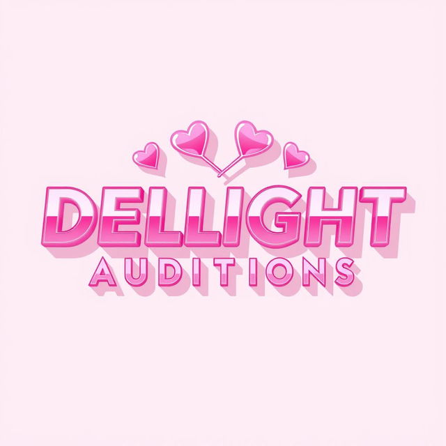 A stunning logo design for a Kpop group with the bold writing "DELIGHT AUDITIONS"