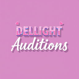 A stunning logo design for a Kpop group with the bold writing "DELIGHT AUDITIONS"