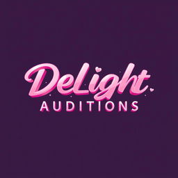 A stunning logo design for a Kpop group with the large writing "DELIGHT AUDITIONS"