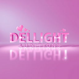 A stunning logo design for a Kpop group with the large writing "DELIGHT AUDITIONS"