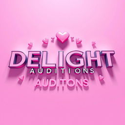 A stunning logo design for a Kpop group with the large writing "DELIGHT AUDITIONS"