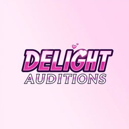 A stunning logo design for a Kpop group featuring the bold writing "DELIGHT AUDITIONS"