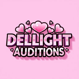 A stunning logo design for a Kpop group featuring the bold writing "DELIGHT AUDITIONS"