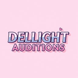 A beautiful and eye-catching logo design for a Kpop group featuring the large writing "DELIGHT AUDITIONS"