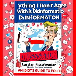 A satirical book cover titled 'Everything I Don't Agree With is Russian Disinformation: An Idiot's Guide To Politics'