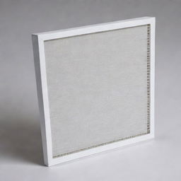 A new, clean air filter with fine mesh layers, situated in a bright, clear setting.