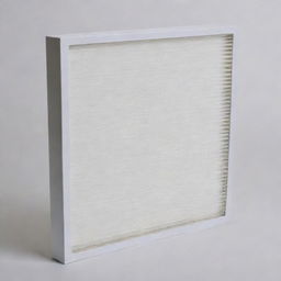 A new, clean air filter with fine mesh layers, situated in a bright, clear setting.