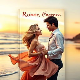 A romantic book cover featuring a realistic portrait of a couple