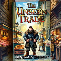 A captivating book cover for the fantasy novel 'The Unseen Trade' by Benjamin Dobeck