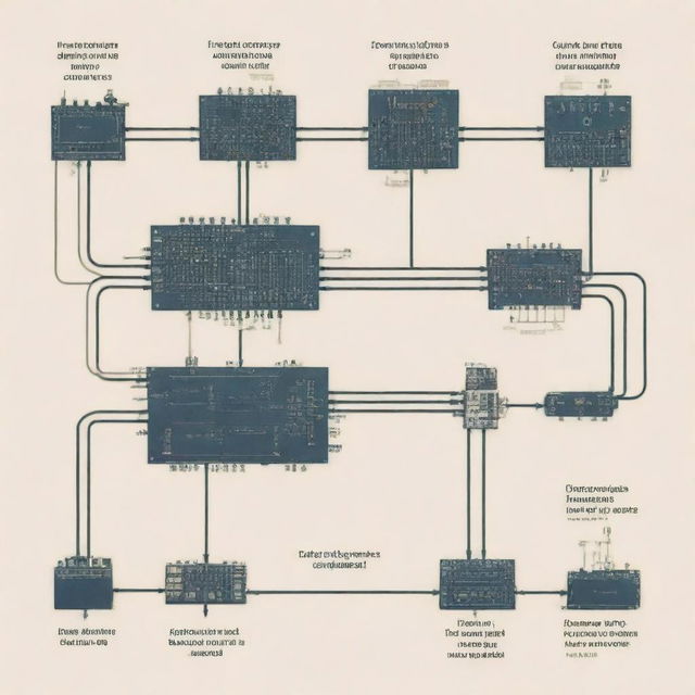 Illustration of a definition for Sequential Circuits featuring labels and arrows indicating different components (like flip-flops, logic gates) and process flow in a style that is easy to understand.