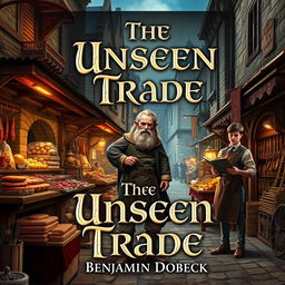 A captivating book cover for the fantasy novel 'The Unseen Trade' by Benjamin Dobeck