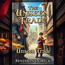 A captivating book cover for the fantasy novel 'The Unseen Trade' by Benjamin Dobeck