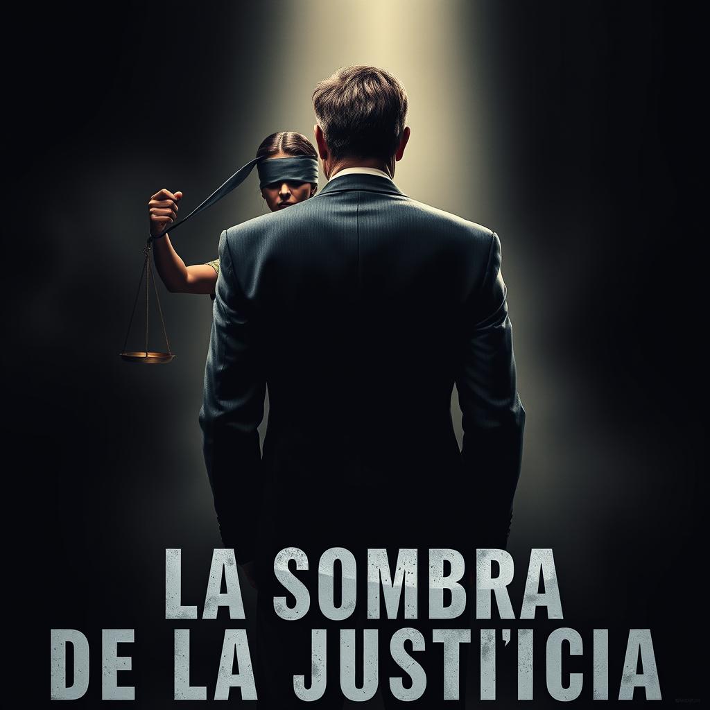 A film poster in DINA4 format featuring the image of the back of a powerful businessman in a tailored suit, standing with an air of authority