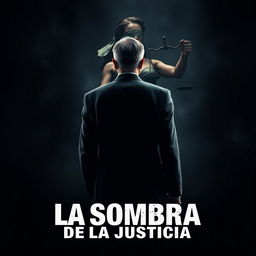 A film poster in DINA4 format featuring the image of the back of a powerful businessman in a tailored suit, standing with an air of authority