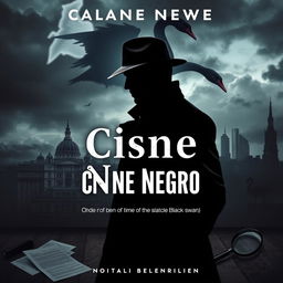 A thrilling and mysterious crime novel cover titled 'Cisne Negro'