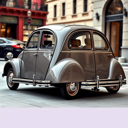 A glamorous and luxurious version of the classic Citroen 2CV, showcasing a high-end aesthetic