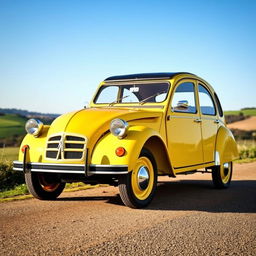 A classic Citroen 2CV, beautifully restored to capture its original charm